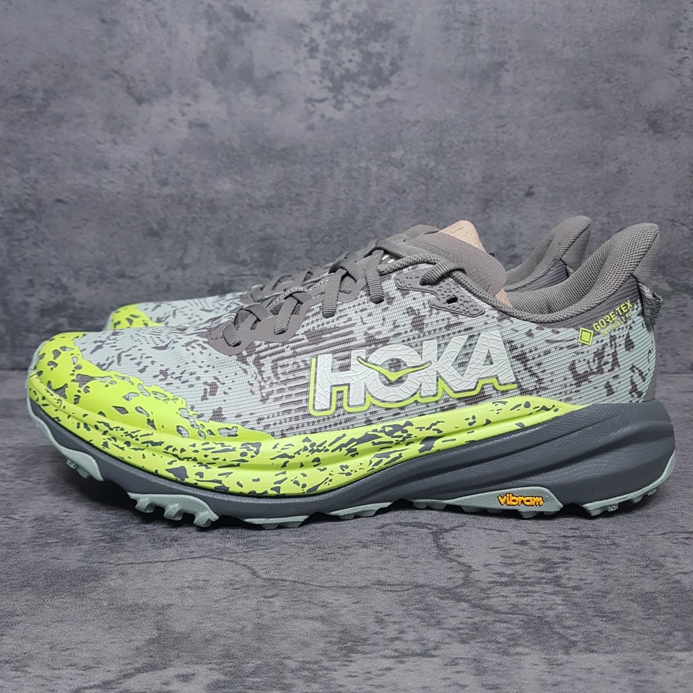 HOKA One One Speedgoat 6 GTX Running‎ Shoes Mens 12.5 D Slate Aloe Vera Green